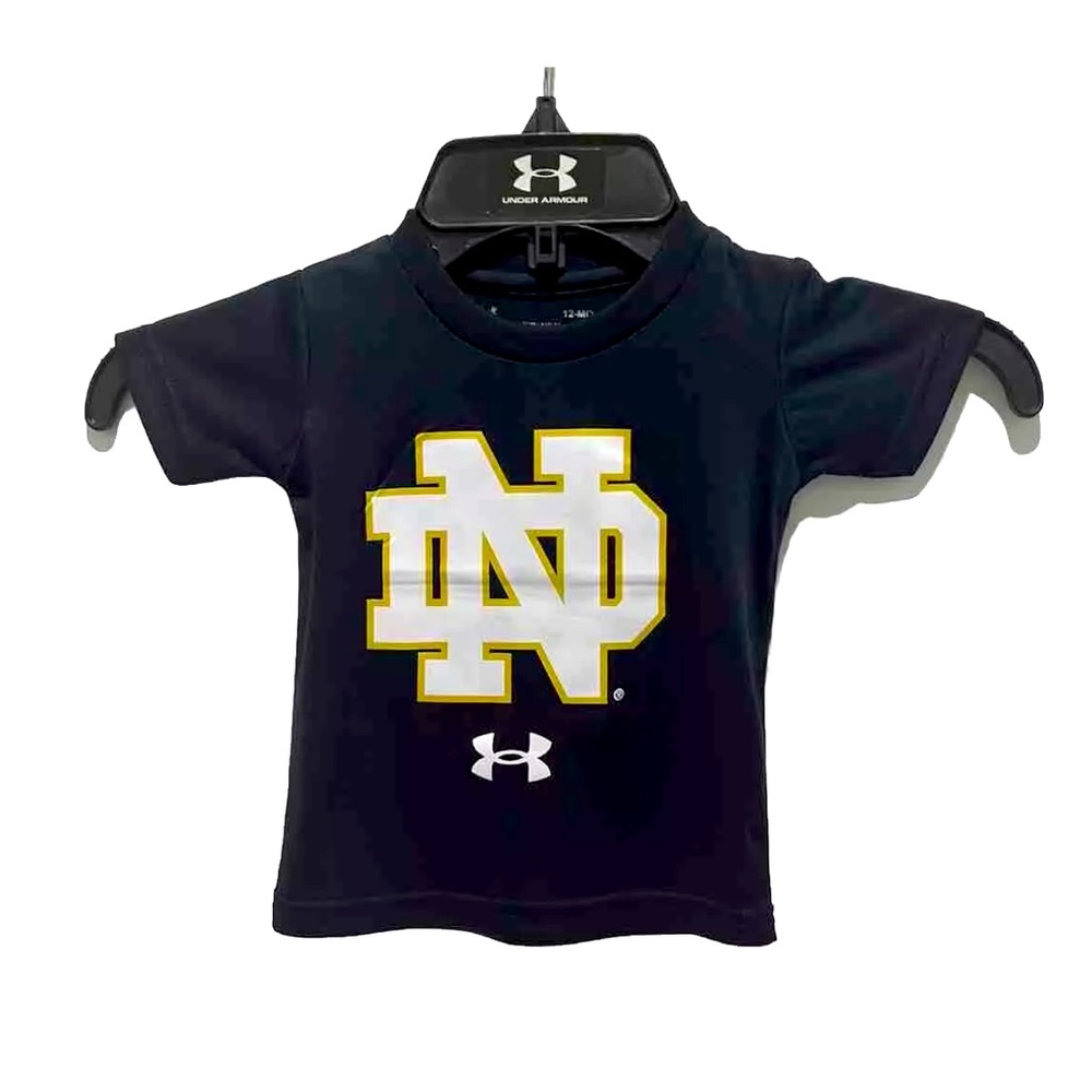 NWOT Under Armour Notre Dame Fighting Irish Toddler Short Sleeve Shirt Sz 12 Mos